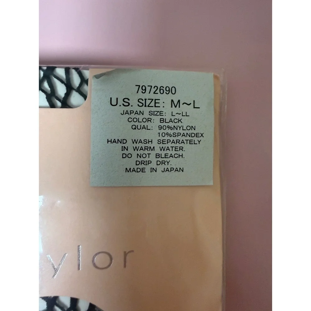 Rebecca‎ Taylor Black Geometric Pattern Tights Pantyhose M L Made in Japan